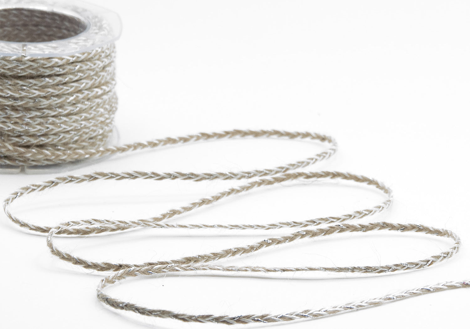 treccina rustica in juta 7 mm argento