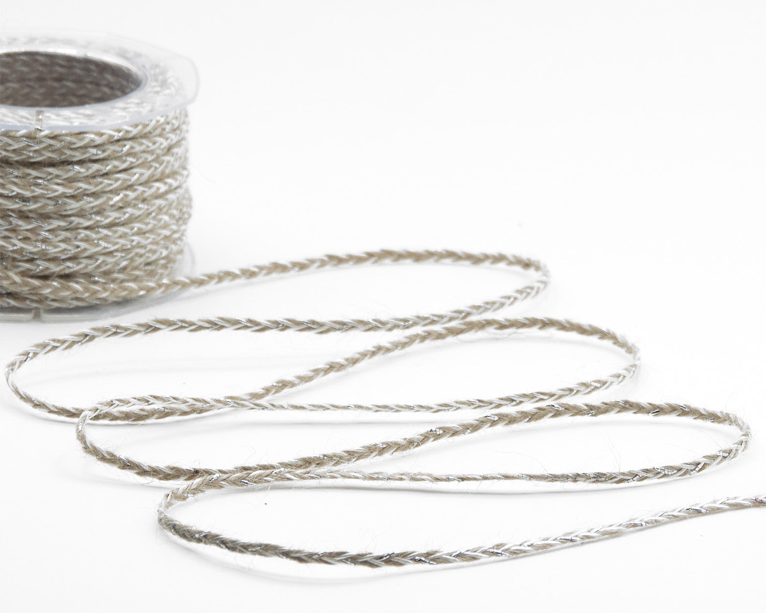 treccina rustica in juta 7 mm argento