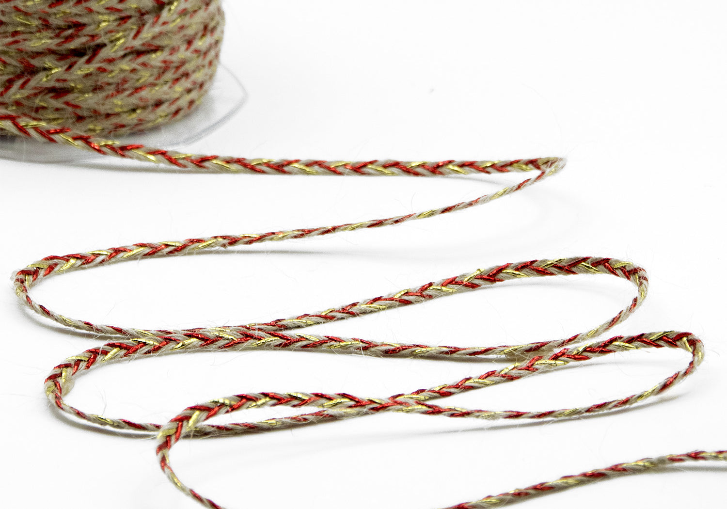 treccina rustica in juta 7 mm rosso
