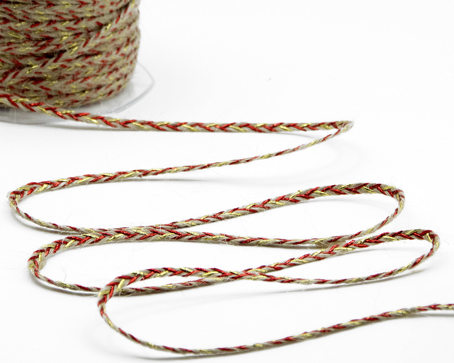 treccina rustica in juta 7 mm rosso