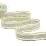 Linen Degrade Ribbon 30 MM Colored Copper Edges