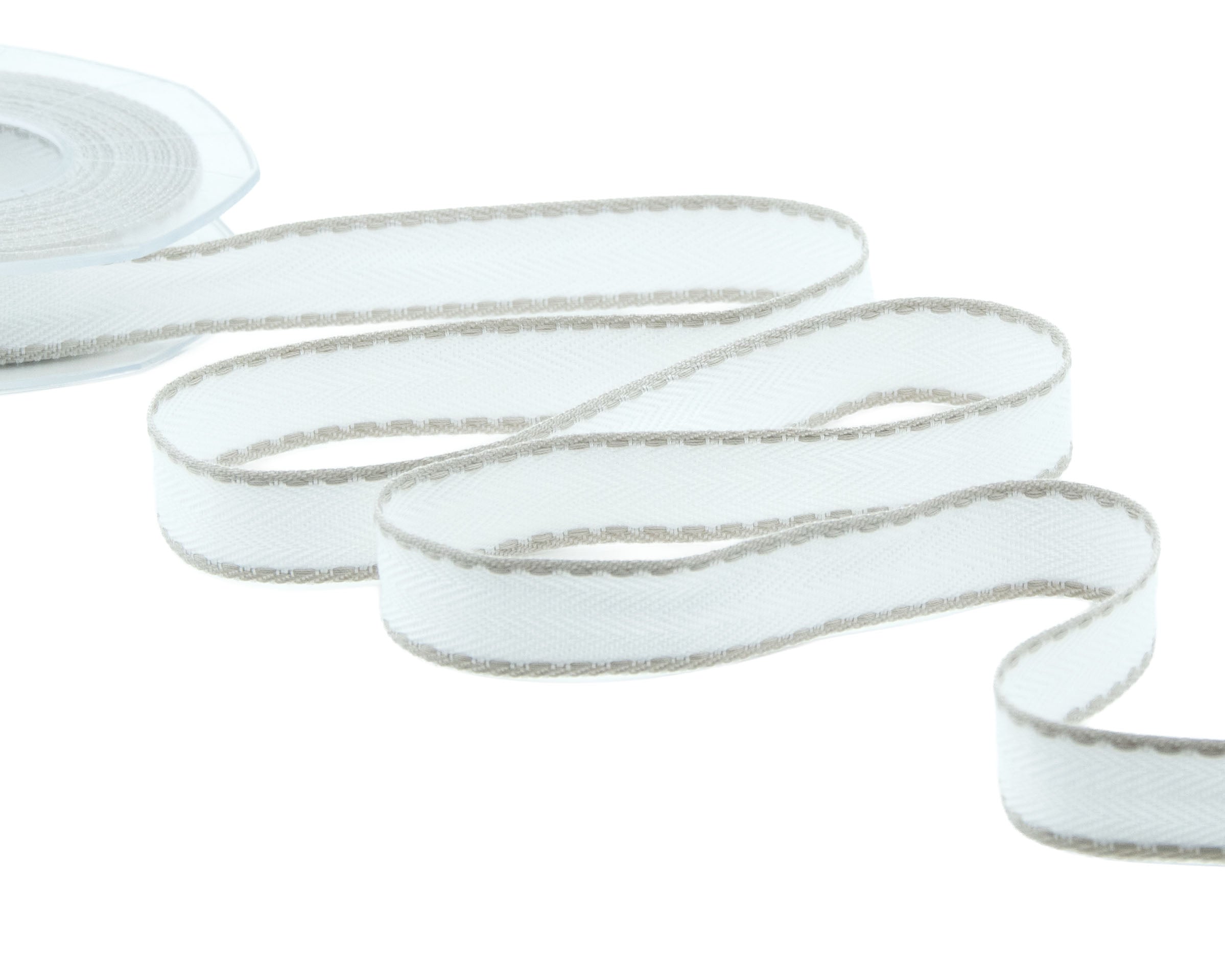 spiga doppia bordata 20 mm bianco naturale