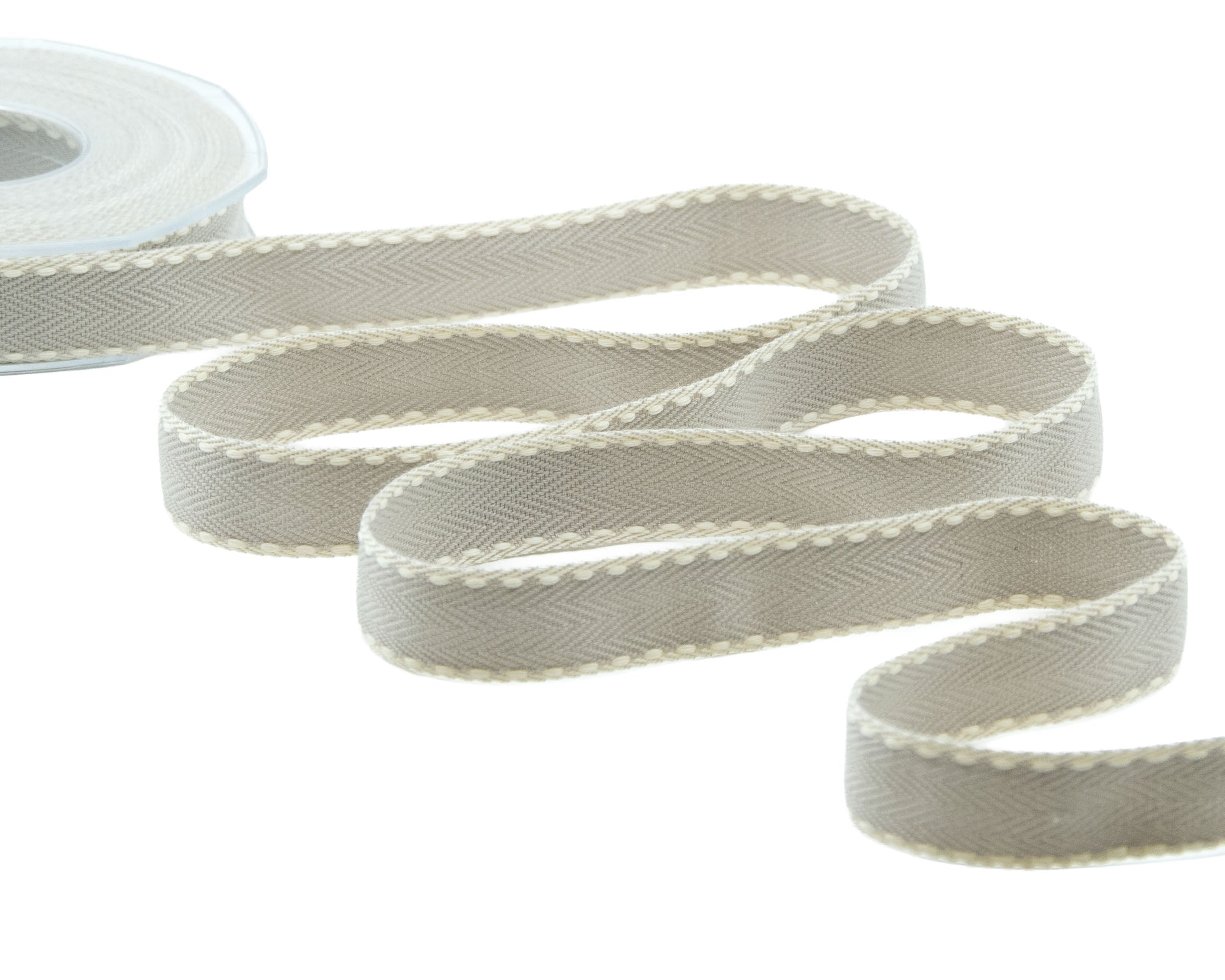 spiga doppia bordata 20 mm grigio perla