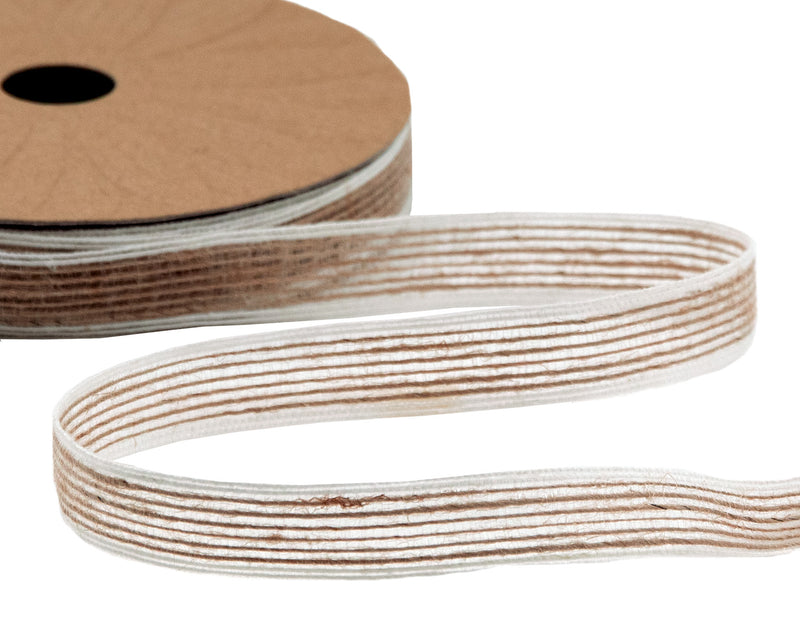 Nastro in Juta Rustico 15 mm Bianco Naturale