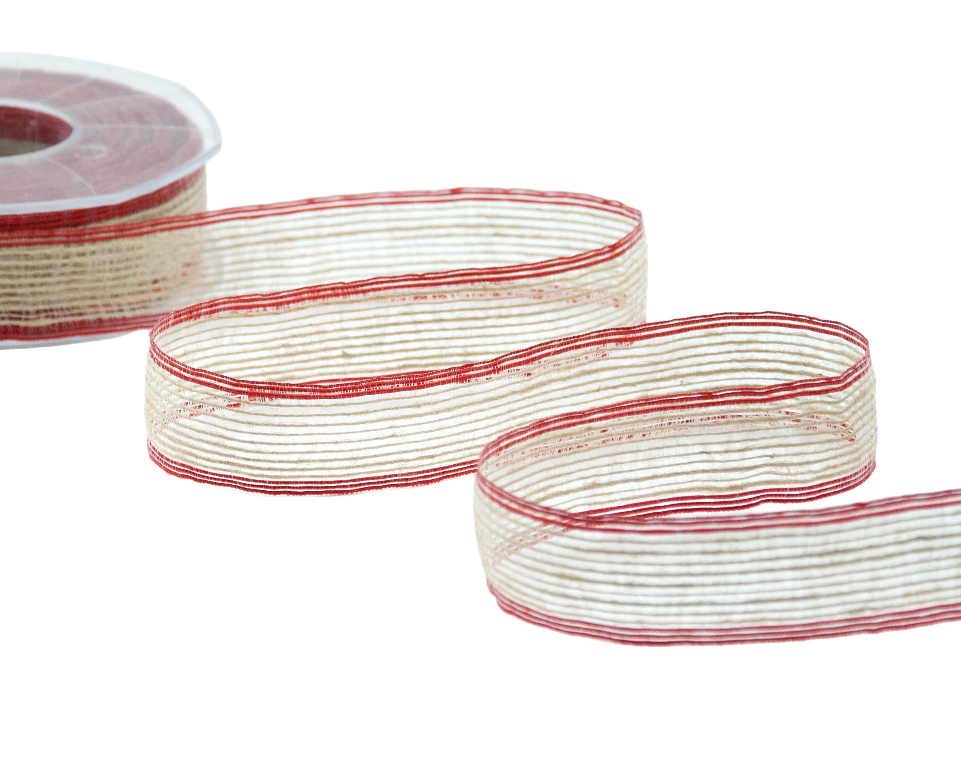 nastro in juta rustico 25 mm rosso