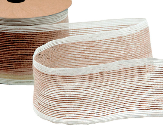 nastro in juta rustico 65 mm bianco naturale