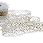 nastro traforato in juta 40 mm argento