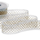 nastro traforato in juta 40 mm argento