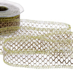 nastro traforato in juta 40 mm oro