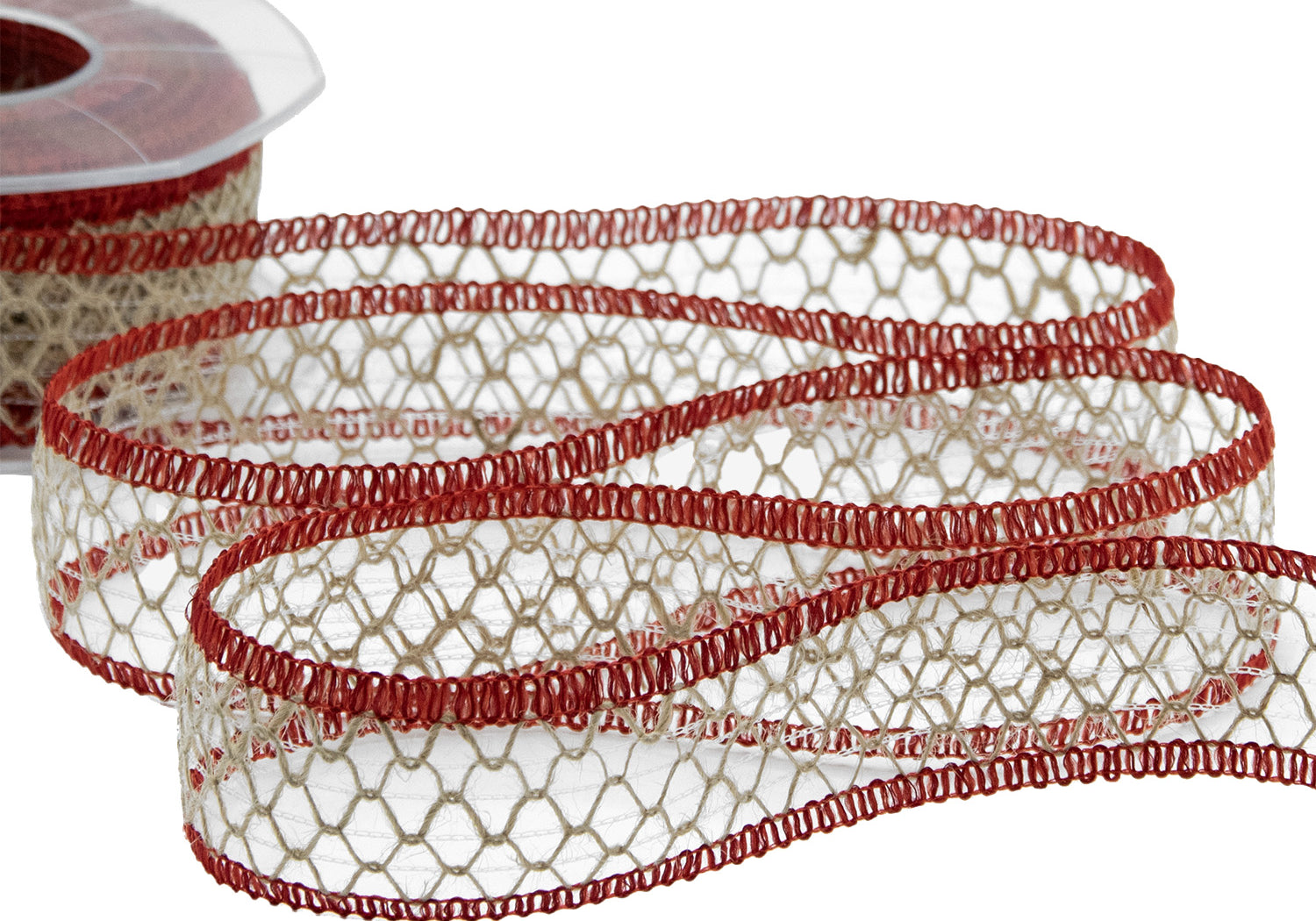 nastro traforato in juta 40 mm rosso