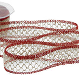 nastro traforato in juta 40 mm rosso