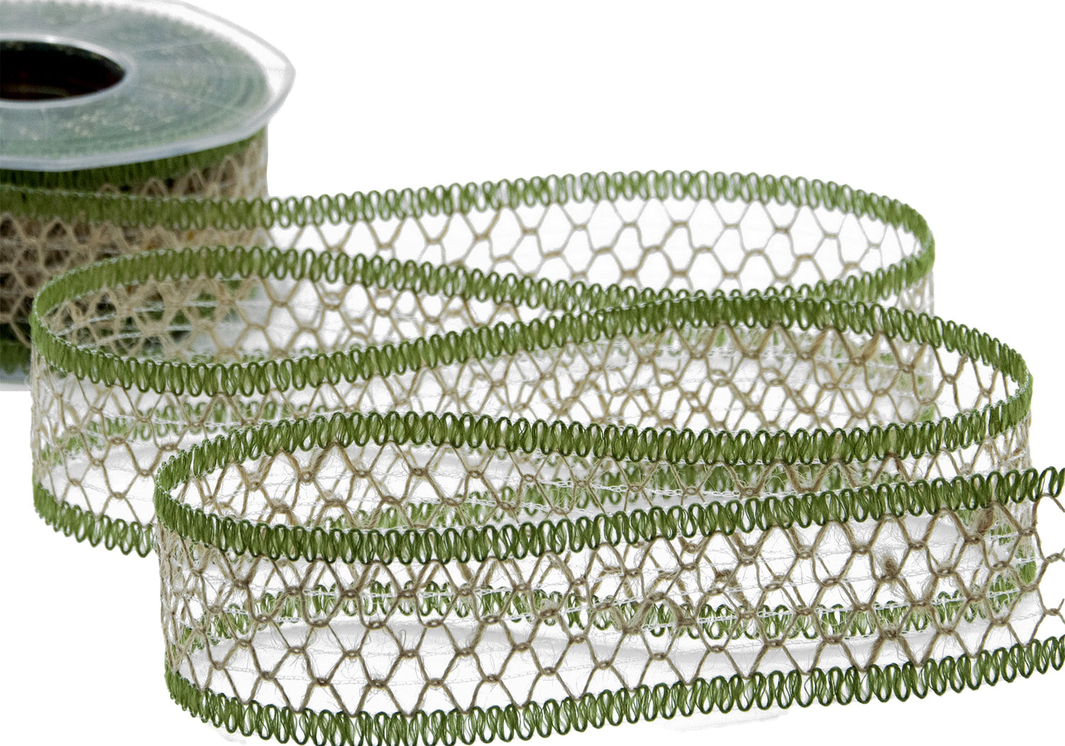 nastro traforato in juta 40 mm verde muschio