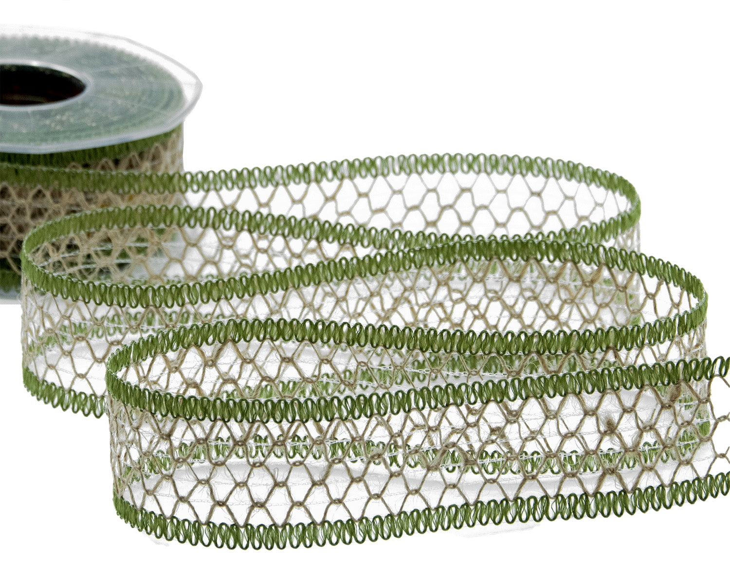 nastro traforato in juta 40 mm verde muschio