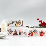 40mm Silk Satin Green Fairy Tale Christmas Print