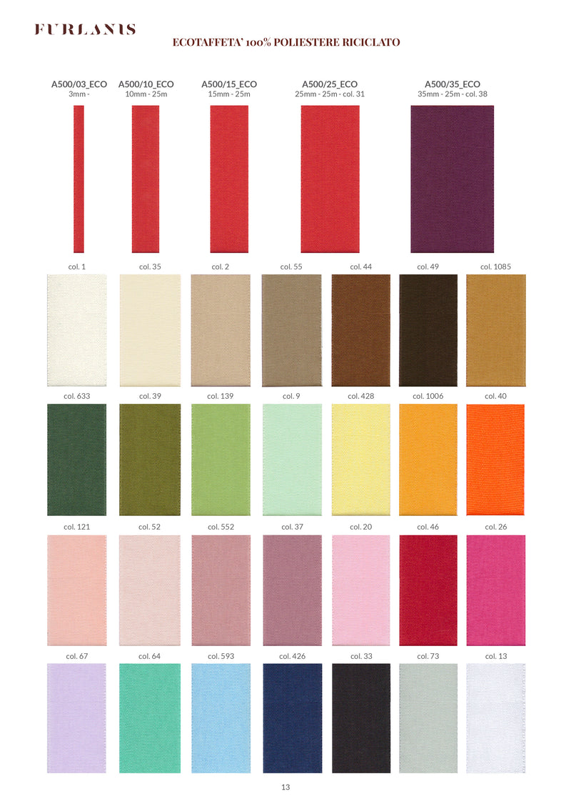 Eco-taffeta 25mm 100% de la pivoine recyclée de la pivoine