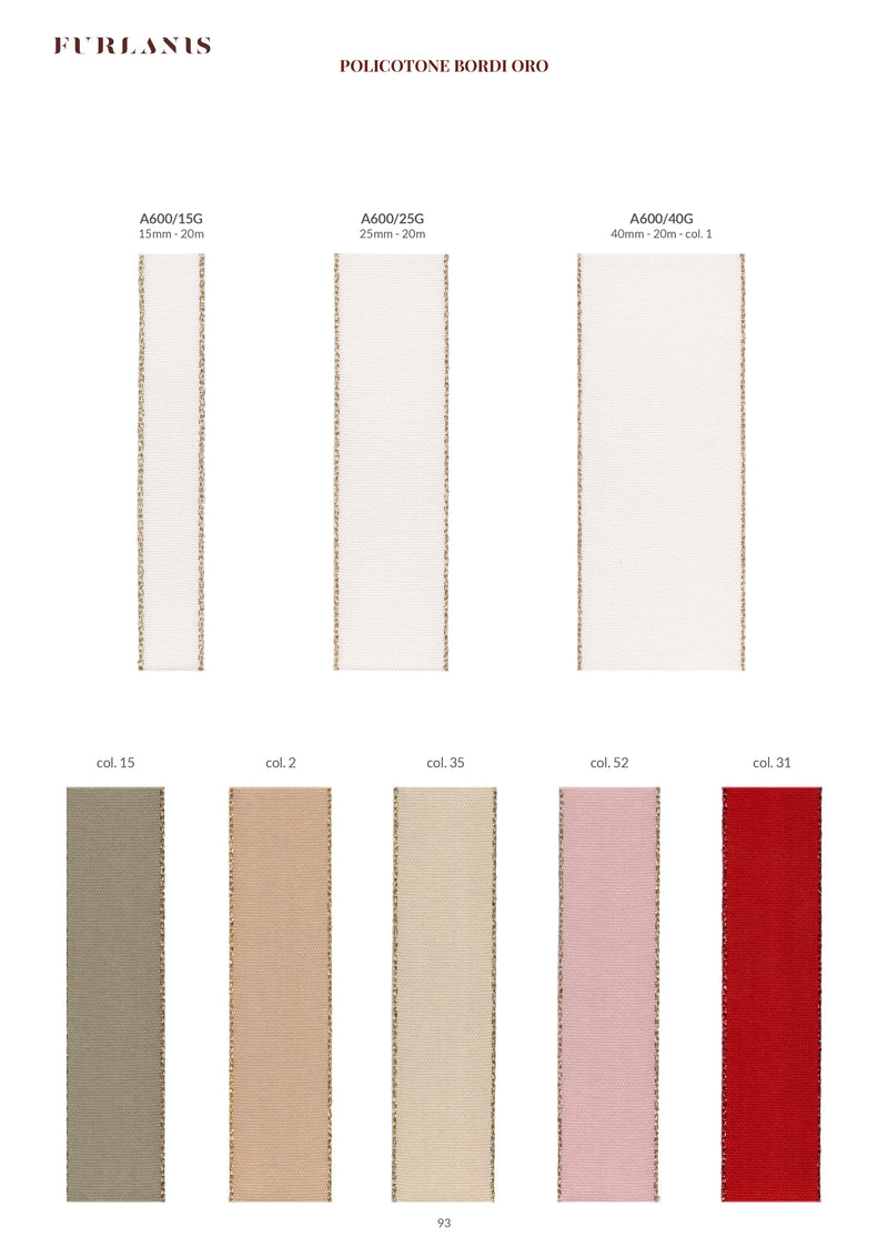 Policotone Bordi Oro 25 MM Beige