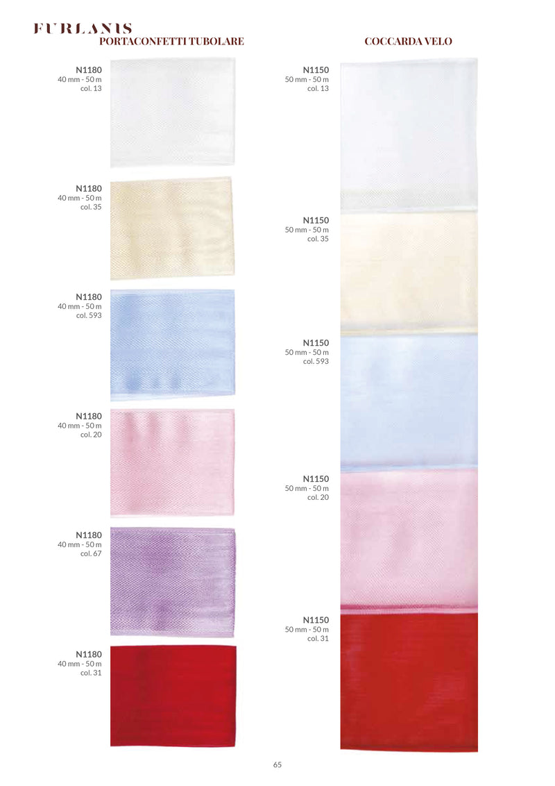 Nastro Velo Tubolare Avorio 40mm X 50m - Per Confetti E Bomboniere, Tessuto Italiano - Foto 7