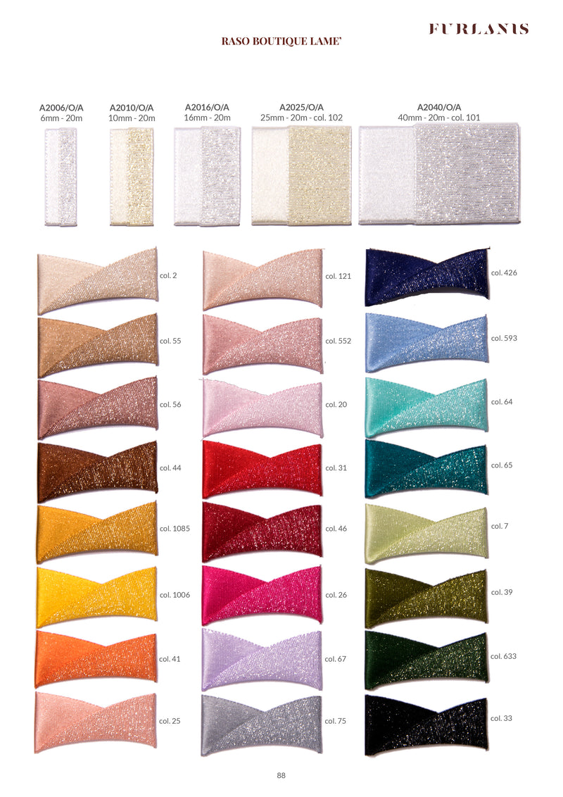 Raso Boutique Lame 6 mm Arancio Pesca