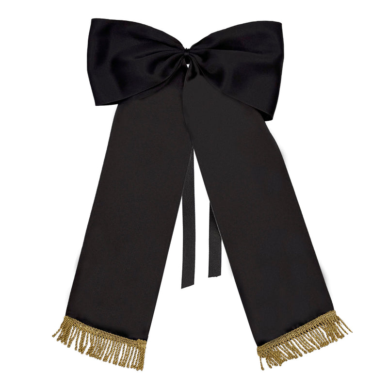 Fiocco nero con frange oro - grande