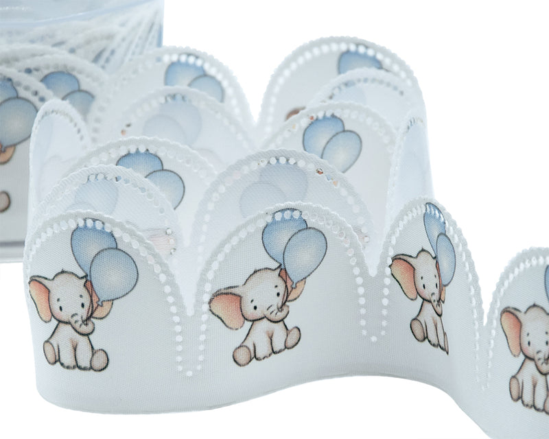 Margherita Portaconfetti 50 mm Stampa Balloon Elefante Azzurro