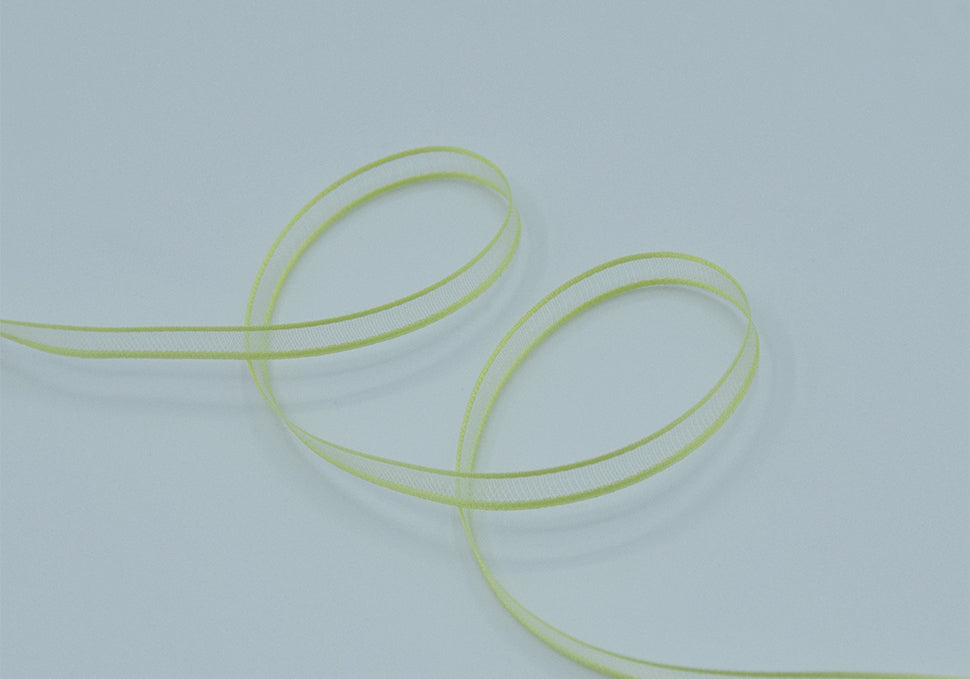 velo bordi raso 6 mm verde acido