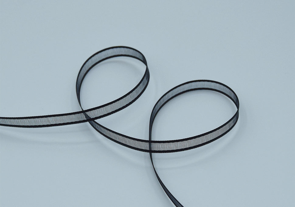 velo bordi raso 6 mm nero