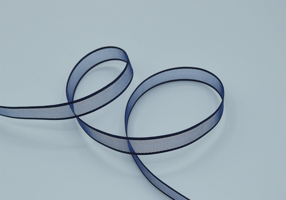 velo bordi raso 10 mm blu notte