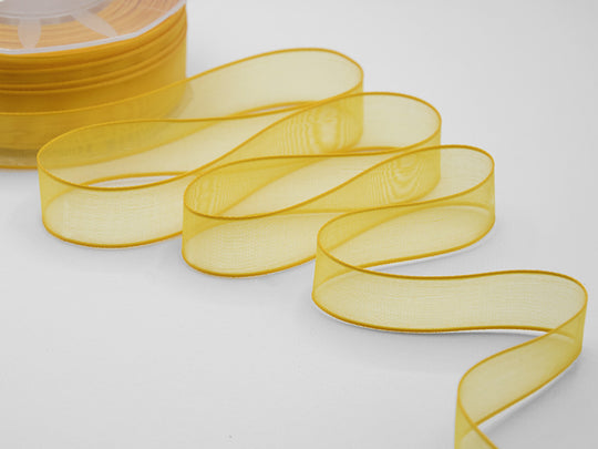 velo bordi raso 25 mm giallo sole