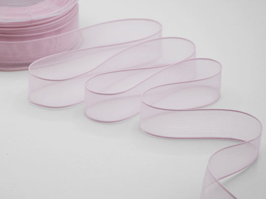 velo bordi raso 25 mm rosa baby