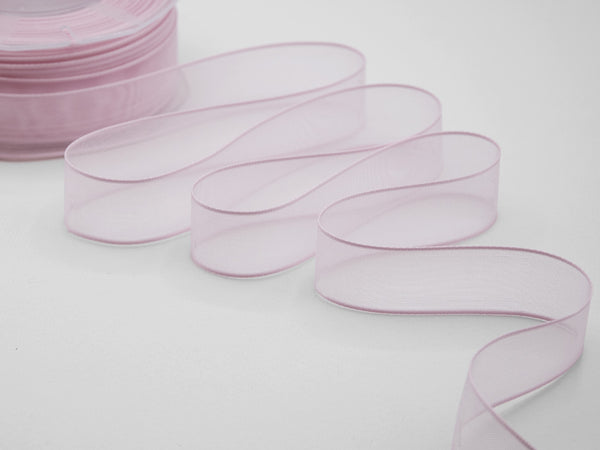 velo bordi raso 25 mm rosa baby