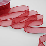velo bordi raso 25 mm rosso