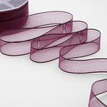 velo bordi raso 25 mm bordeaux scuro