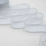 velo bordi raso 25 mm grigio perla