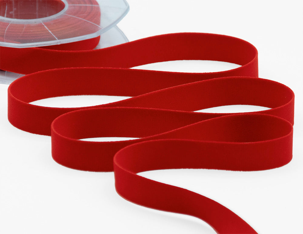 velluto doppio 15 mm rosso