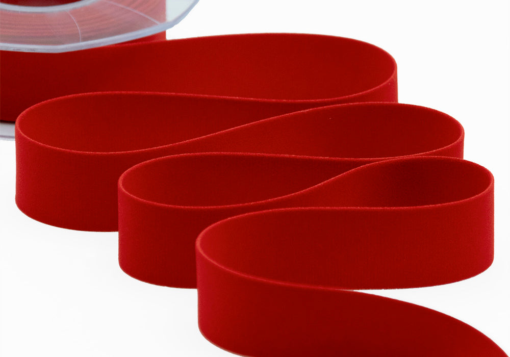 velluto doppio 25 mm rosso