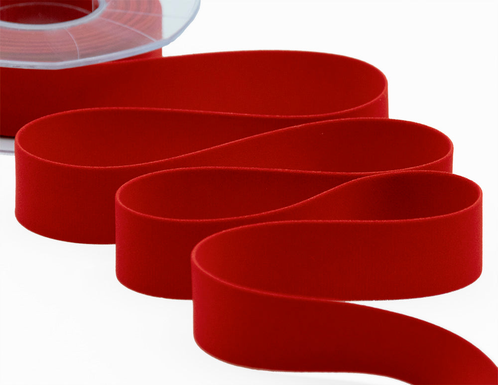 velluto doppio 25 mm rosso