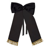 Fiocco nero con frange oro - grande