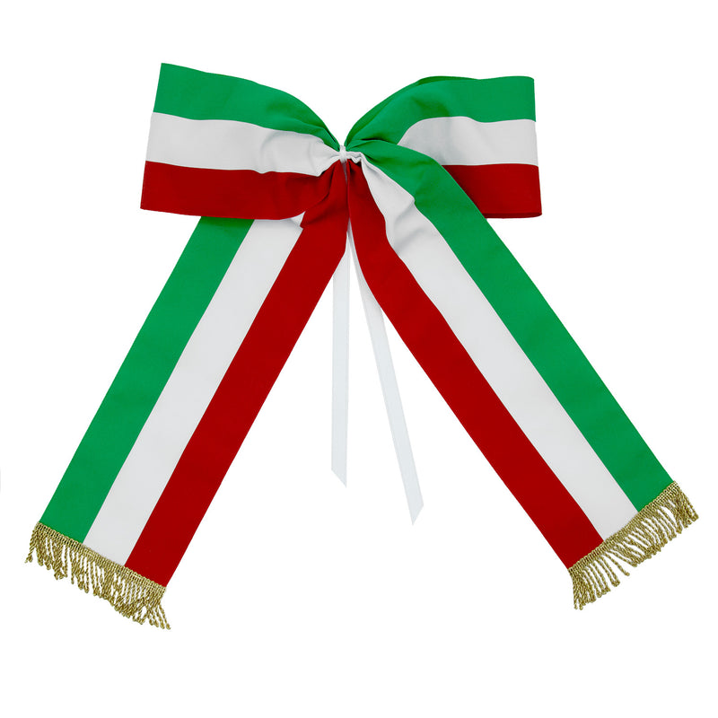Fiocco tricolore con frange oro