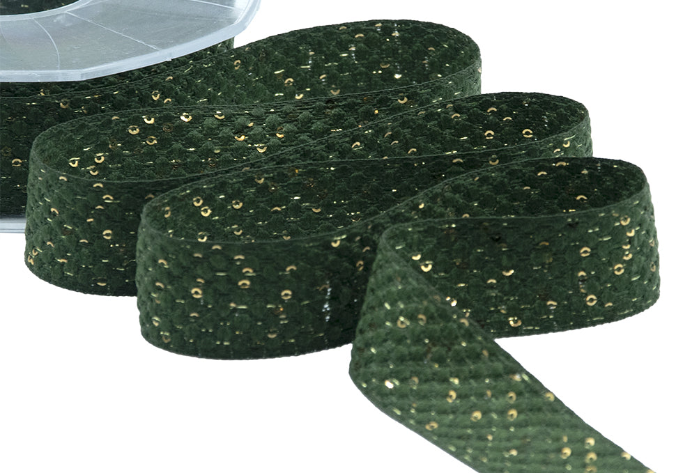paillettes 25 mm verde inglese