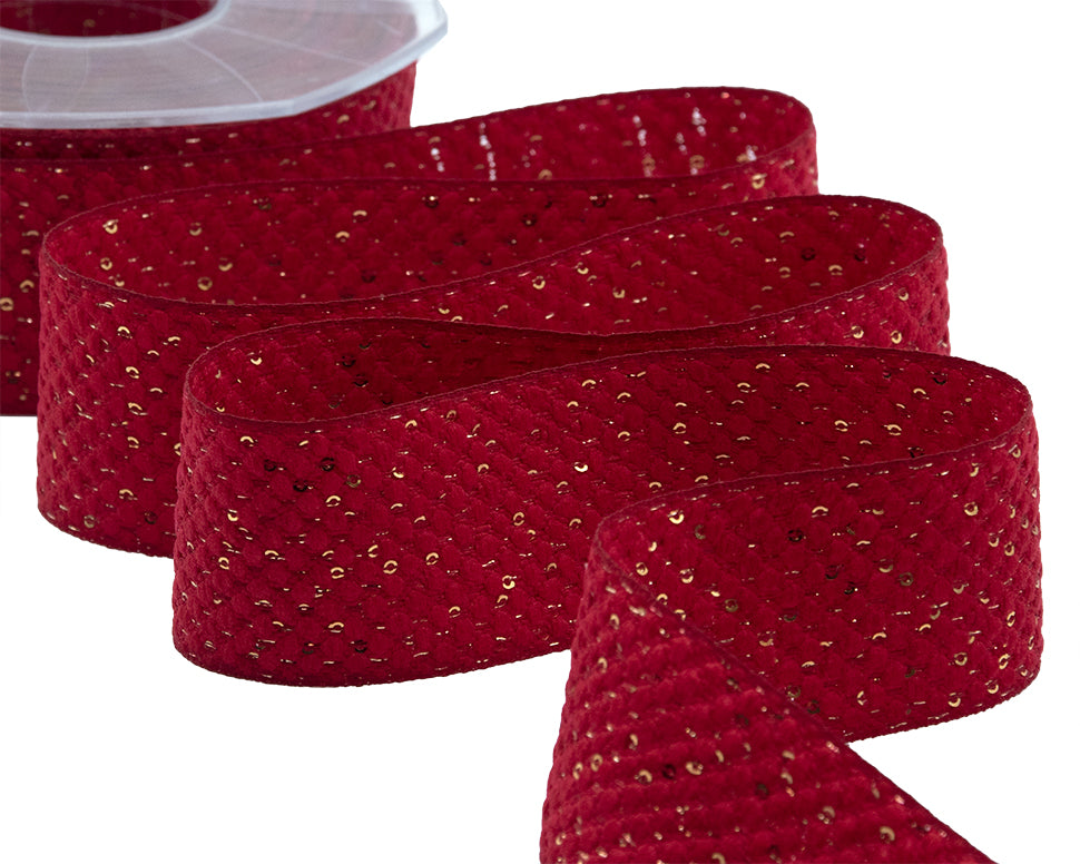 paillettes 40 mm rosso