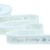 Sfrangiato 22 mm Happy Holiday con Fiocco su Bianco