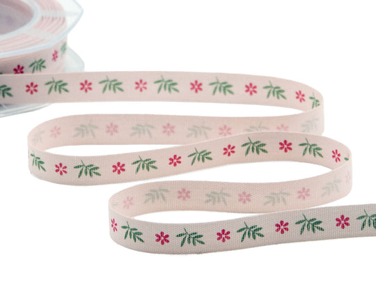Feuilles rose poudré en polycoton 10 mm