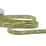 Policotone 15 mm Stampa Buone Feste Verde Salvia