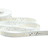 Polycoton 15 mm Imprimé Joyeuses Fêtes Blanc Naturel