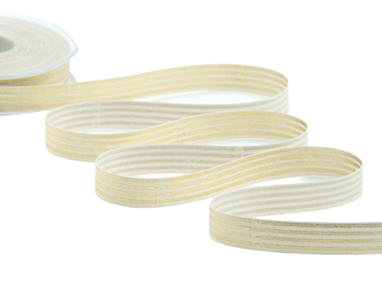 Policotone 15 mm Rigato Imperiale Oro su Avorio