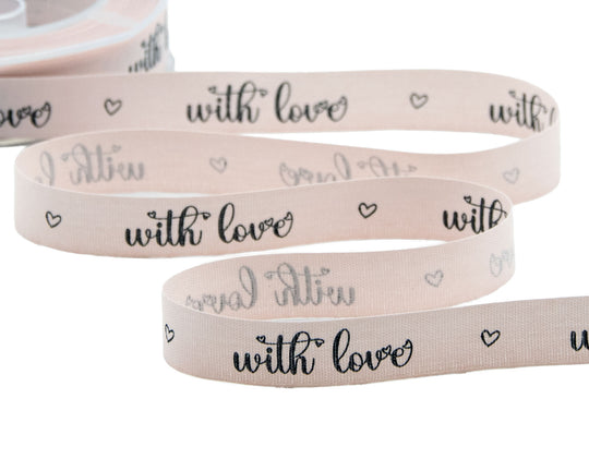 Polycoton 15 mm avec amour rose blush