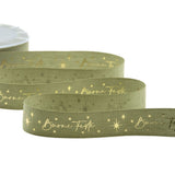 Policotone 25 mm Stampa Buone Feste Verde Salvia
