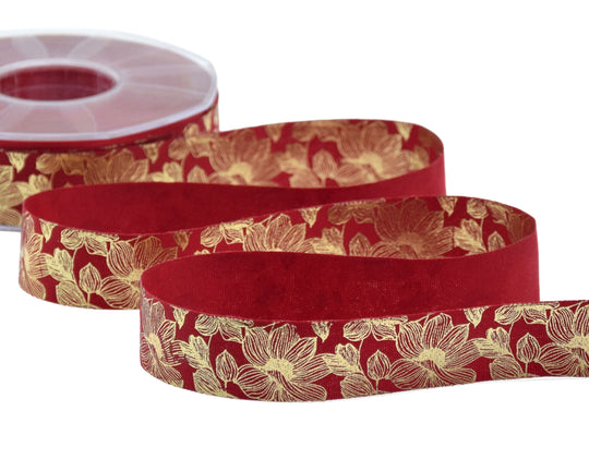 Policotone 25 mm Golden Bloom Oro su Amaranto