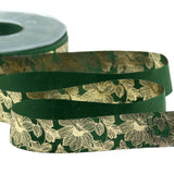 Policotone 25 mm Golden Bloom Oro su Verde Inglese