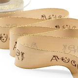 Bords en polycoton Lurex 40 mm Imprimé Salutations Beige